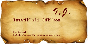 Istvánfi János névjegykártya